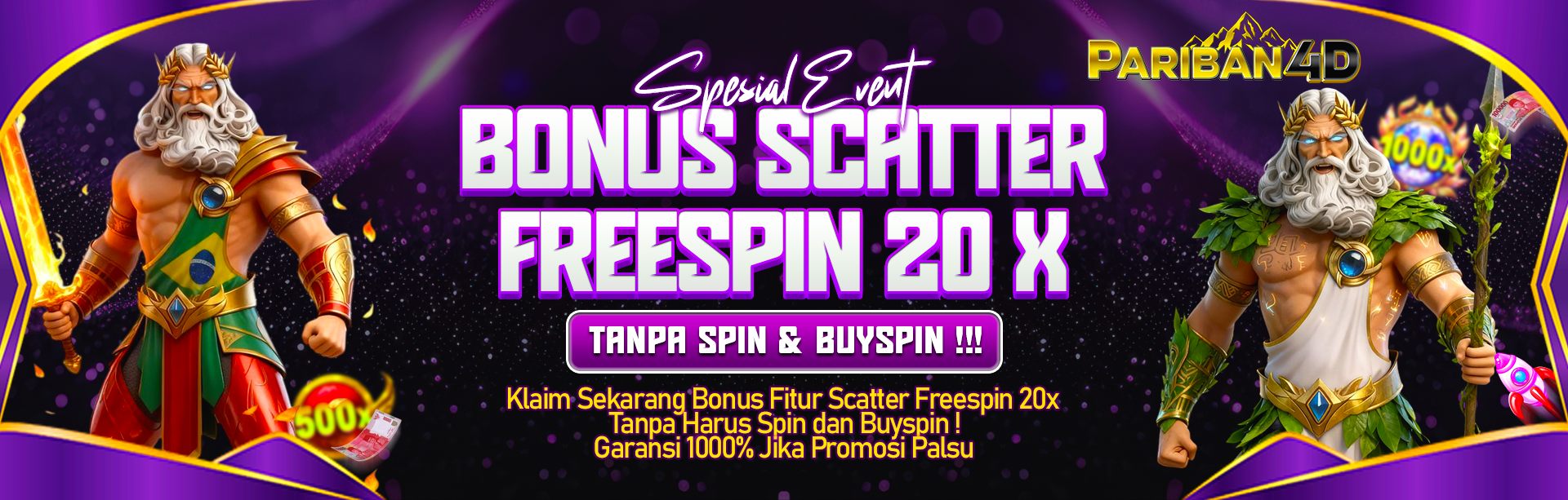 BONUS FREESPIN LANGSUNG "GATES OF OLYMPUS™ ORIGINAL" PARIBAN4D